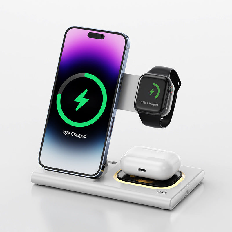 3 IN 1 15W Wireless Charging Charger Magnetic Desktop Night Light