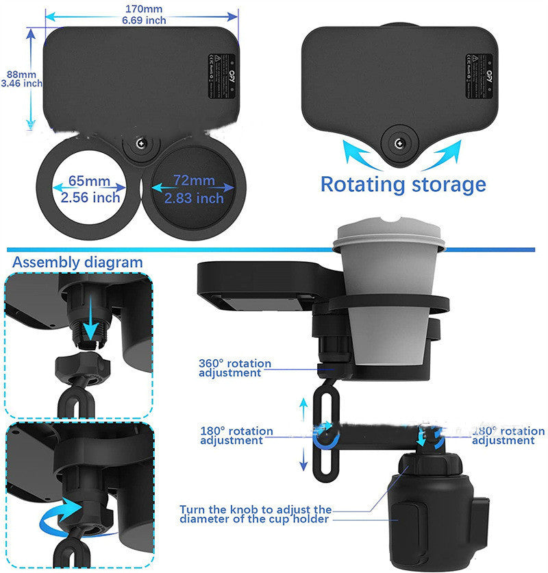 Car Cup Holder With Wireless Charging