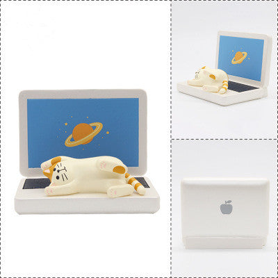 Toast Bag Cat Couple Small Gift Synthetic Resin Mobile Phone Holder