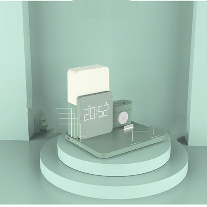 3 In 1 Clock Night Light Qi Wireless Charger Stand Fast Charging