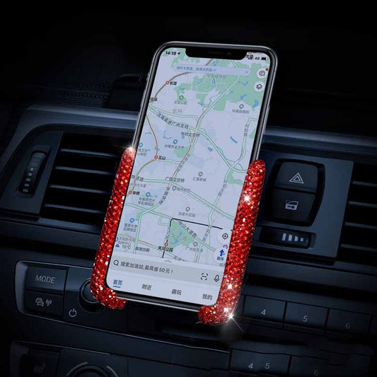 Car Air Outlet Diamond-encrusted Mobile Phone Holder