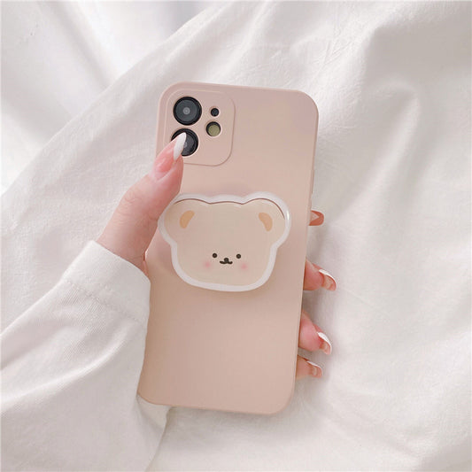 Mobile Phone Case Bear Stand Creative All-inclusive Camera Phone Case