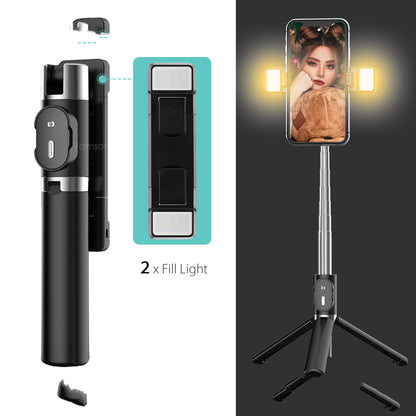 Bluetooth Fill Light Selfie Stick Mobile Phone Integrated Tripod Selfie Stick