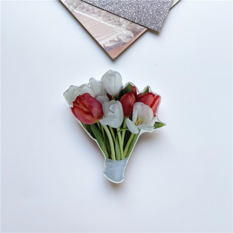 Creative Epoxy Tulip Bouquet Flower Airbag Holder