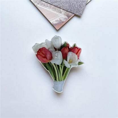 Creative Epoxy Tulip Bouquet Flower Airbag Holder