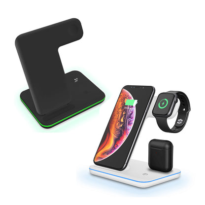 Vertical Three in one Wireless Mobile Phone Watch Charger