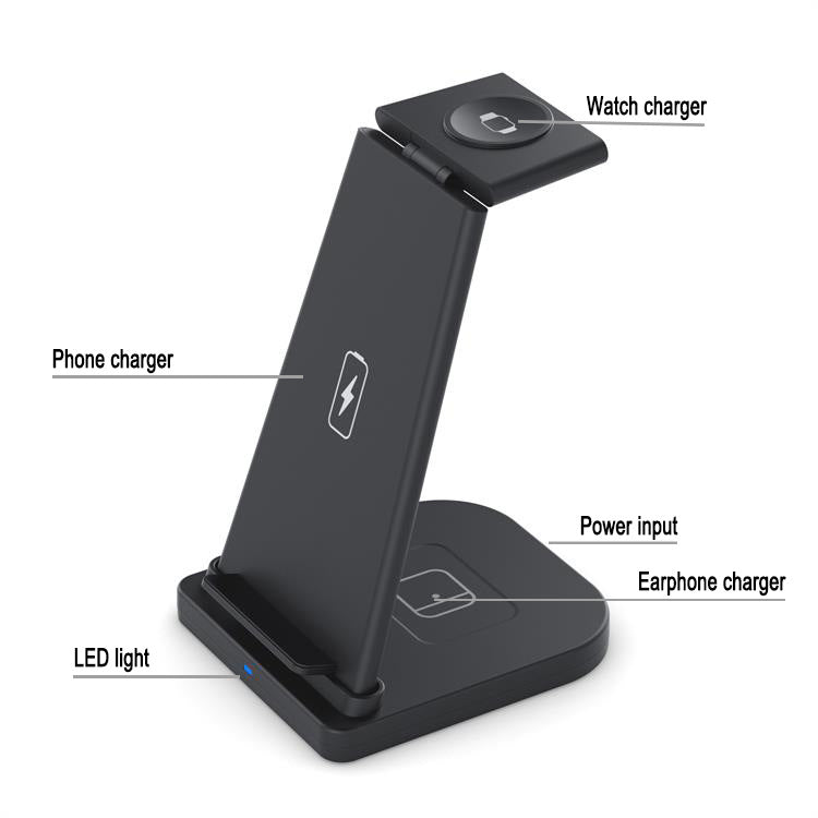 Versatile Foldable 3 in 1 Wireless Charger For Mobile Phone