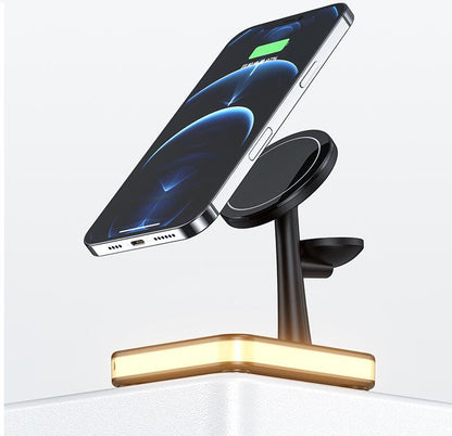 New Magnetic Wireless Charger Three-in-One Night Light Phone Holder