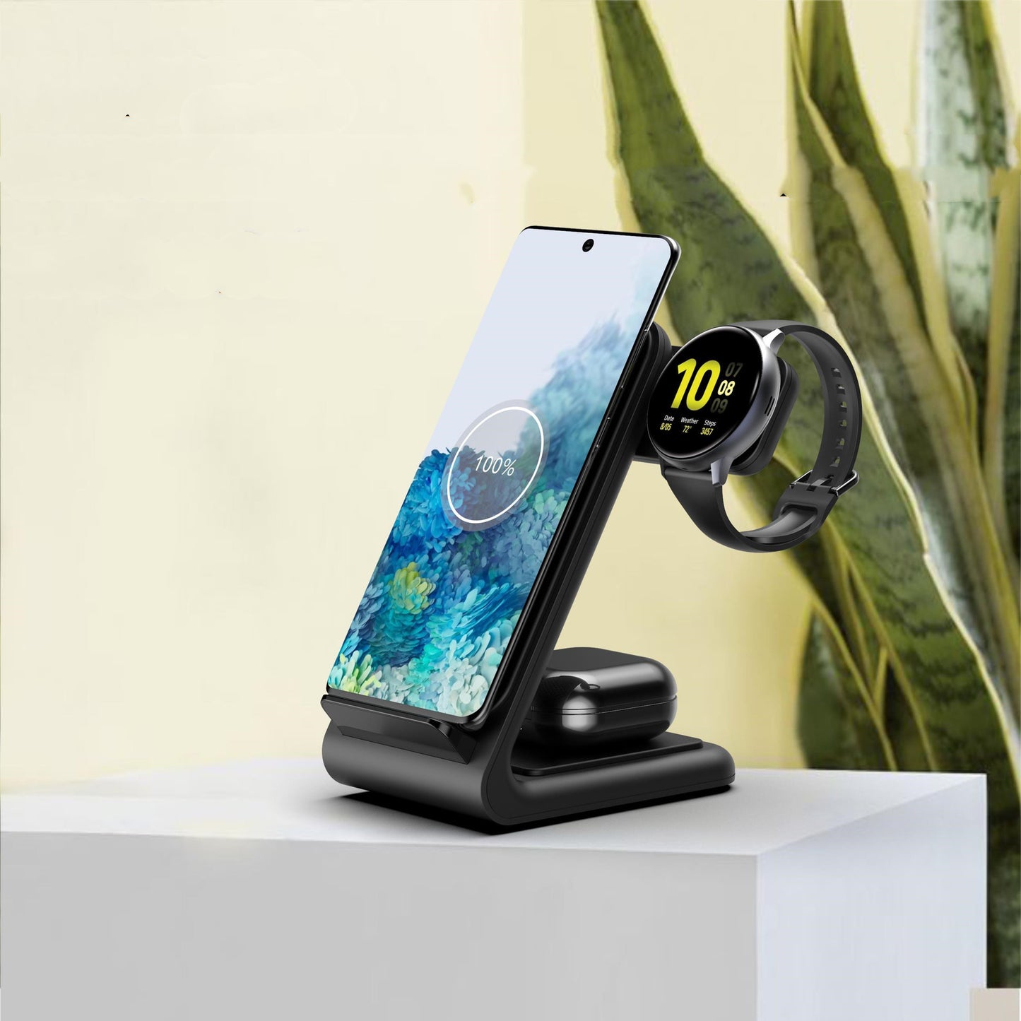 Compatible With  Fast Wireless Charger Three-in-one Bracket