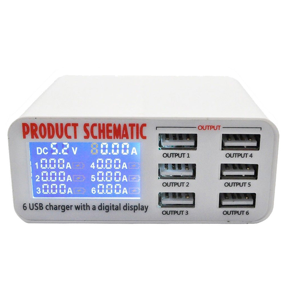Multi-Port Mobile Phone Charger Lcd Display