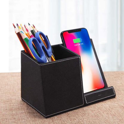 Leather Pen Holder Wireless Charger Wireless Phone Charger