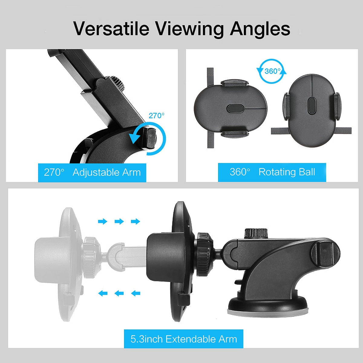 Car Phone Holder Long Rod Telescopic Car Dashboard