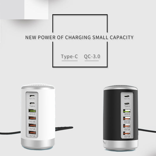 USB C Charging Station With 6Ports Mobile Phone Charger Multi-port