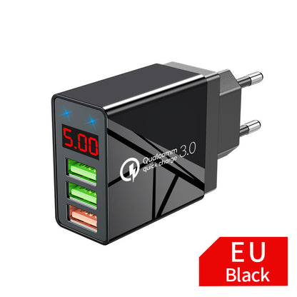 USB mobile phone charger with digital display