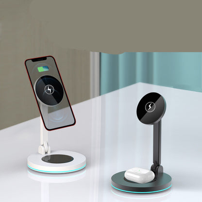 2 in 1 Magnetic Wireless Charger Stand For Mini Pro Max Fast Charging