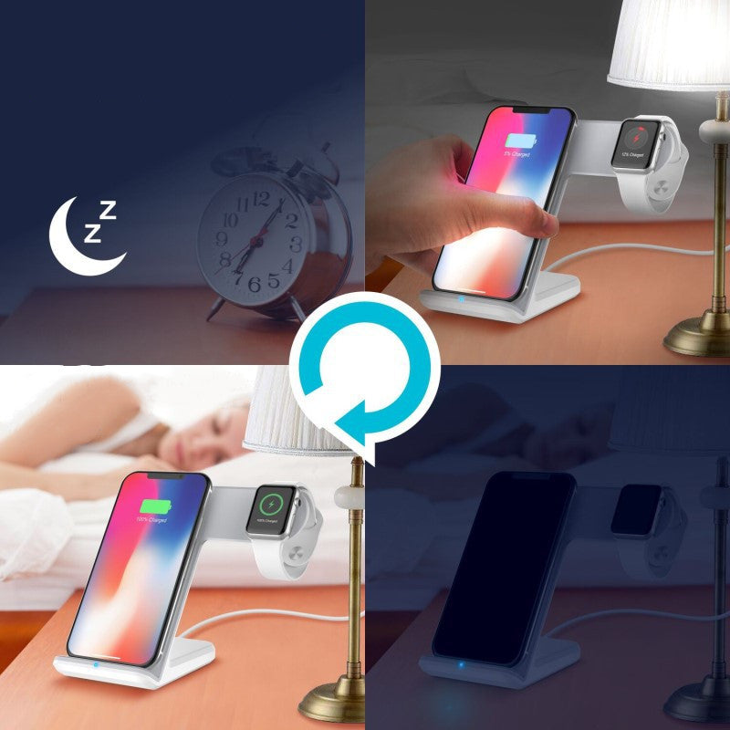 Mobile phone watch two in one wireless charger