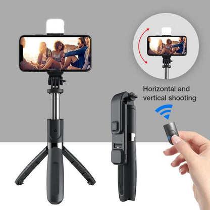 Compatible with Apple, Bluetooth Selfie Stick Mobile Remote Control Tripod