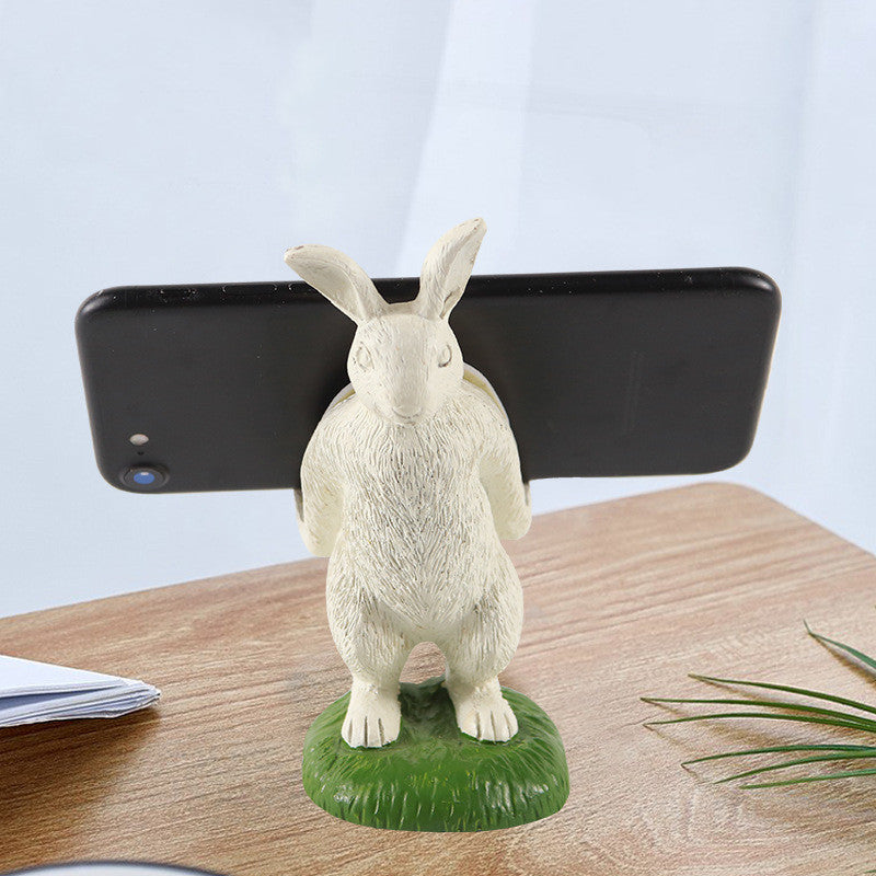 White Rabbit Mobile Phone Holder Resin Crafts