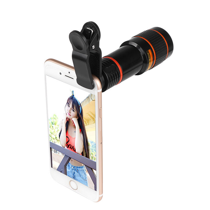 Zoom Mobile Phone Clip-On Retractable Telescope Camera Lens