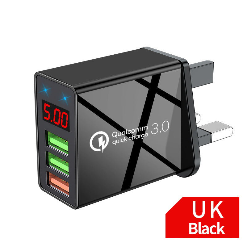 USB mobile phone charger with digital display