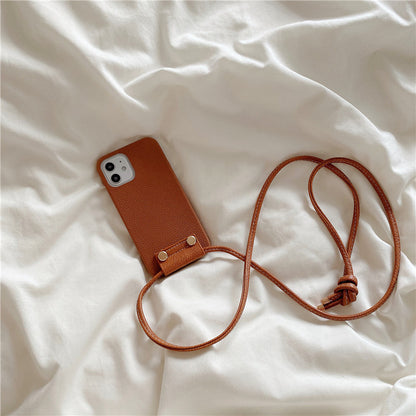 Simple Leather Lanyard Shell Suitable For Mobile Phone Case