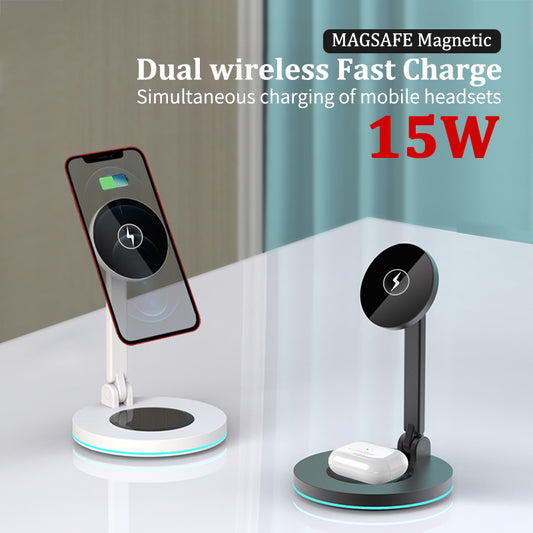 2 in 1 Magnetic Wireless Charger Stand For Mini Pro Max Fast Charging