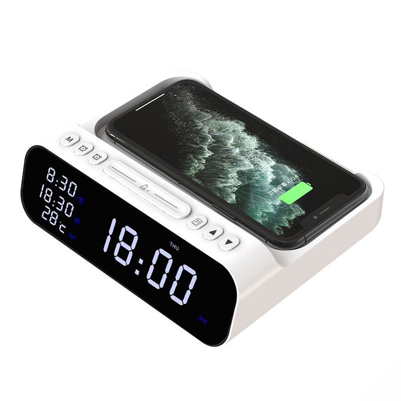 15W Three in one Wireless Charger Temperature Tester Multi Alarm Clock