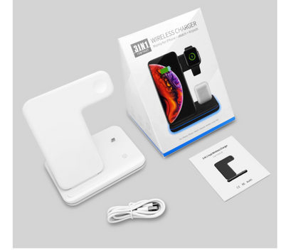 Mobile Phone Watch Earphone Wireless Charger 3 In 1 Wireless Charger Stand