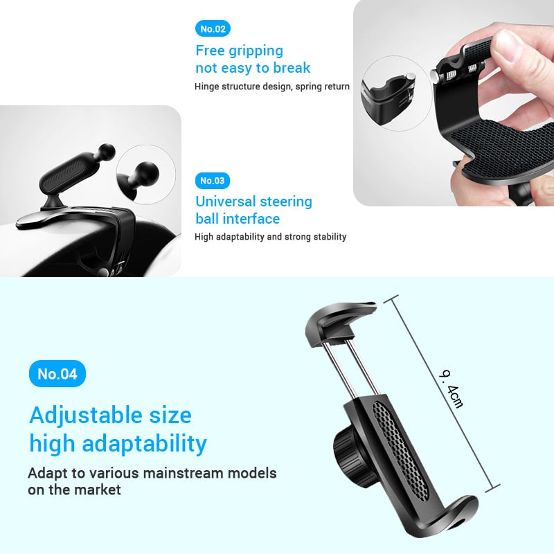 Multifunctional Car Phone Holder Clip