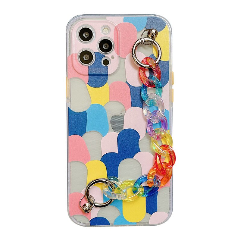 Transparent Graffiti Wrist bracelet soft Phone Cases