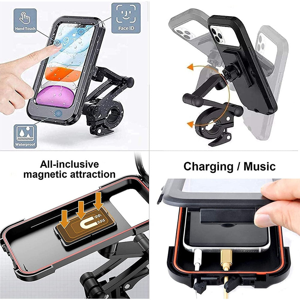 Bike Phone Holder Waterproof Bicycle Mobile Holder