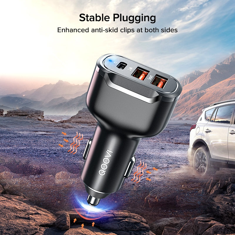 30W PD USB C Car Charger Quick Charge Phone Charger