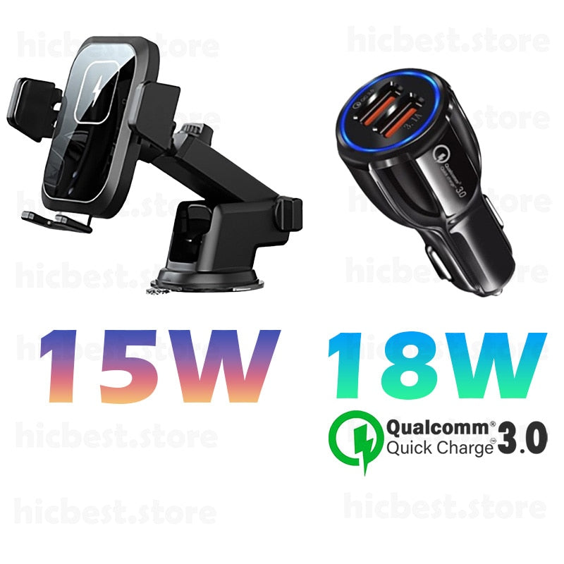 15W Wireless Car Charger Phone Holder