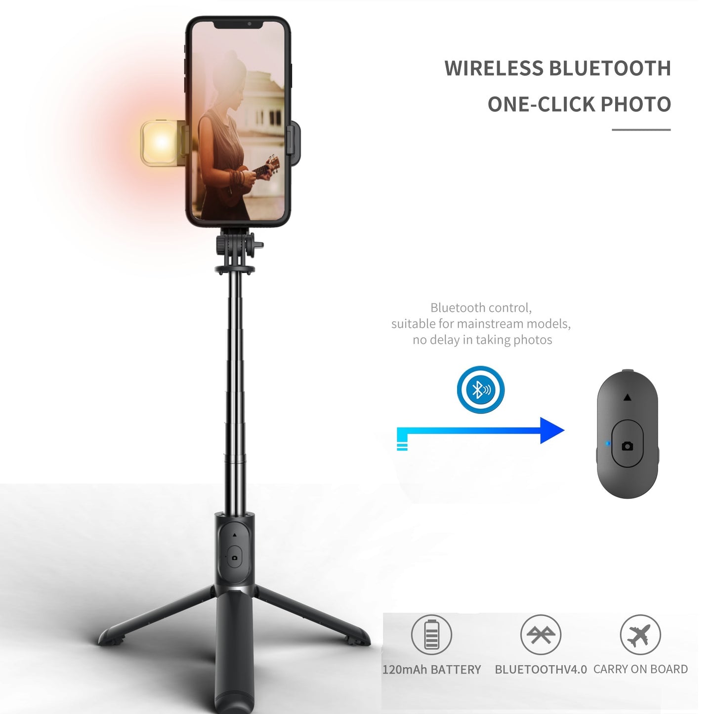 New Wireless selfie stick tripod Bluetooth Monopod