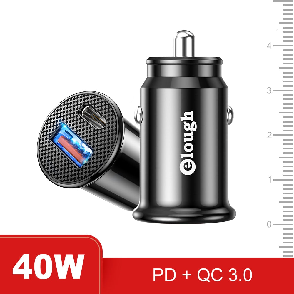 USB C Car Charger QC 3.0 40W 5A Phone Charger