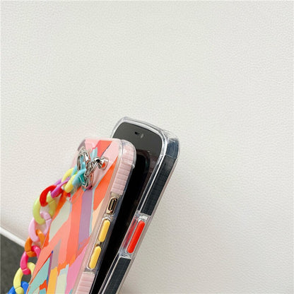 Transparent Graffiti Wrist bracelet soft Phone Cases