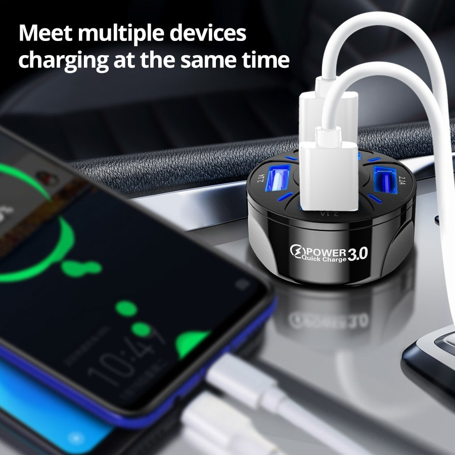 QC 3.0 3 USB Car Charger Quick Charge Charger