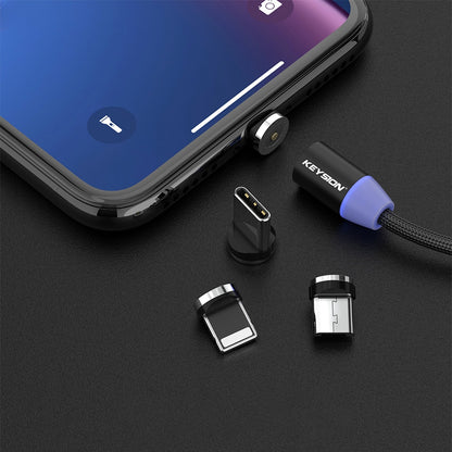 KEYSION LED Magnetic USB Cable Fast Charging Type C Cable Magnet Charger Data Charge Micro USB Cable Mobile Phone Cable USB Cord