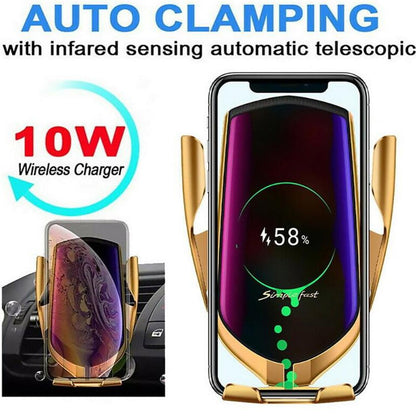 FLOVEME Qi Automatic Clamping 10W Wireless Charger Car Phone Holder