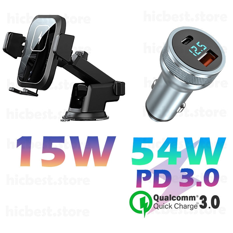 15W Wireless Car Charger Phone Holder