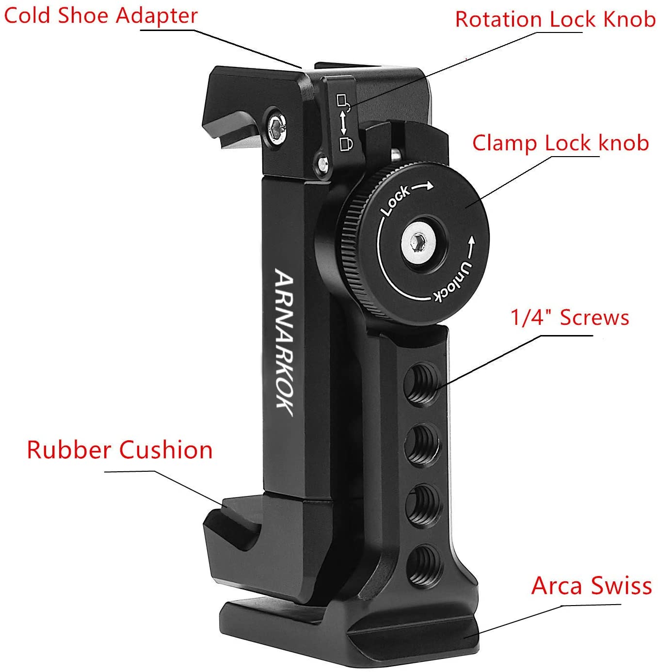 Metal Phone Tripod Mount with Cold Shoe