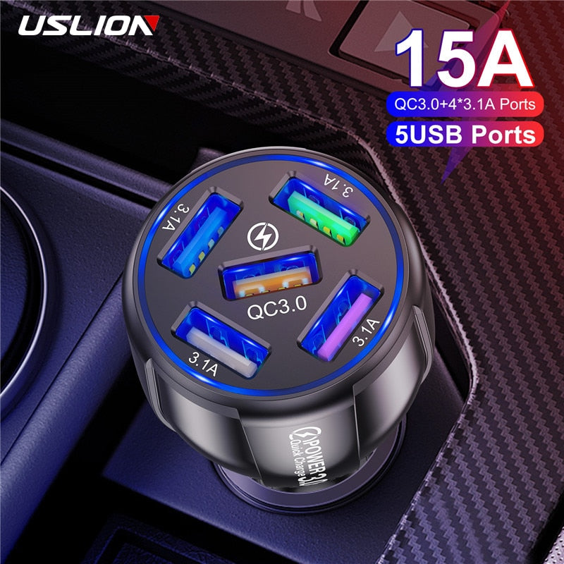 5 Port Fast Charging Car USB Charger