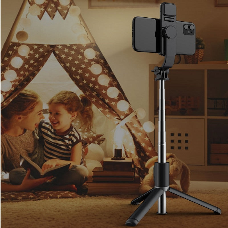 Wireless bluetooth selfie stick foldable mini tripod