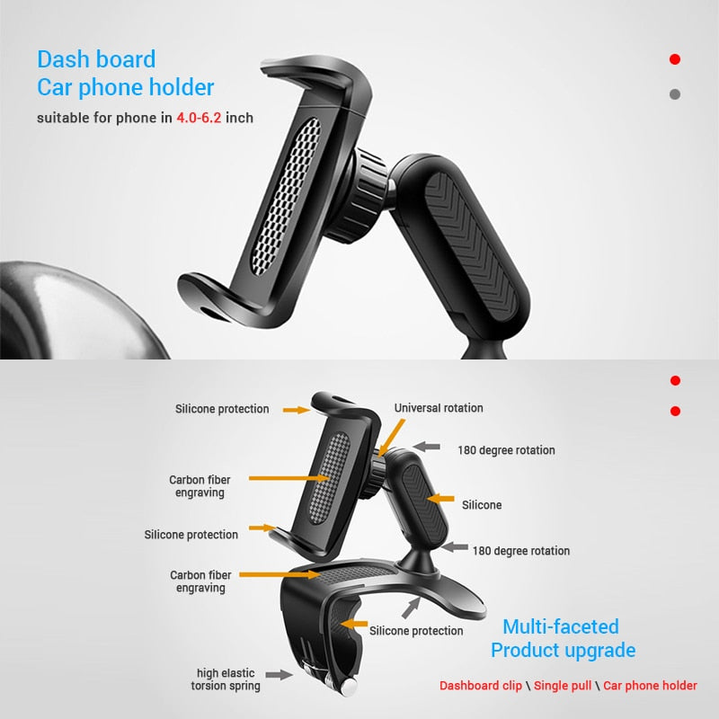 Clip Car Phone Holder Mount Mobile Phone Bracket