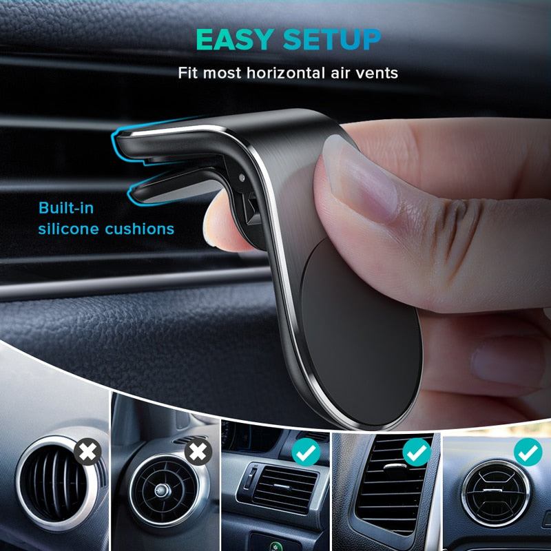 Magnetic Car Phone Holder Mobile Mount Smartphone GPS Support Stand