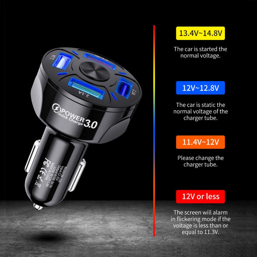 QC 3.0 3 USB Car Charger Quick Charge Charger