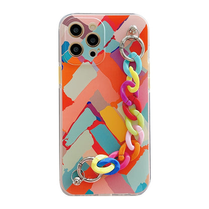 Transparent Graffiti Wrist bracelet soft Phone Cases