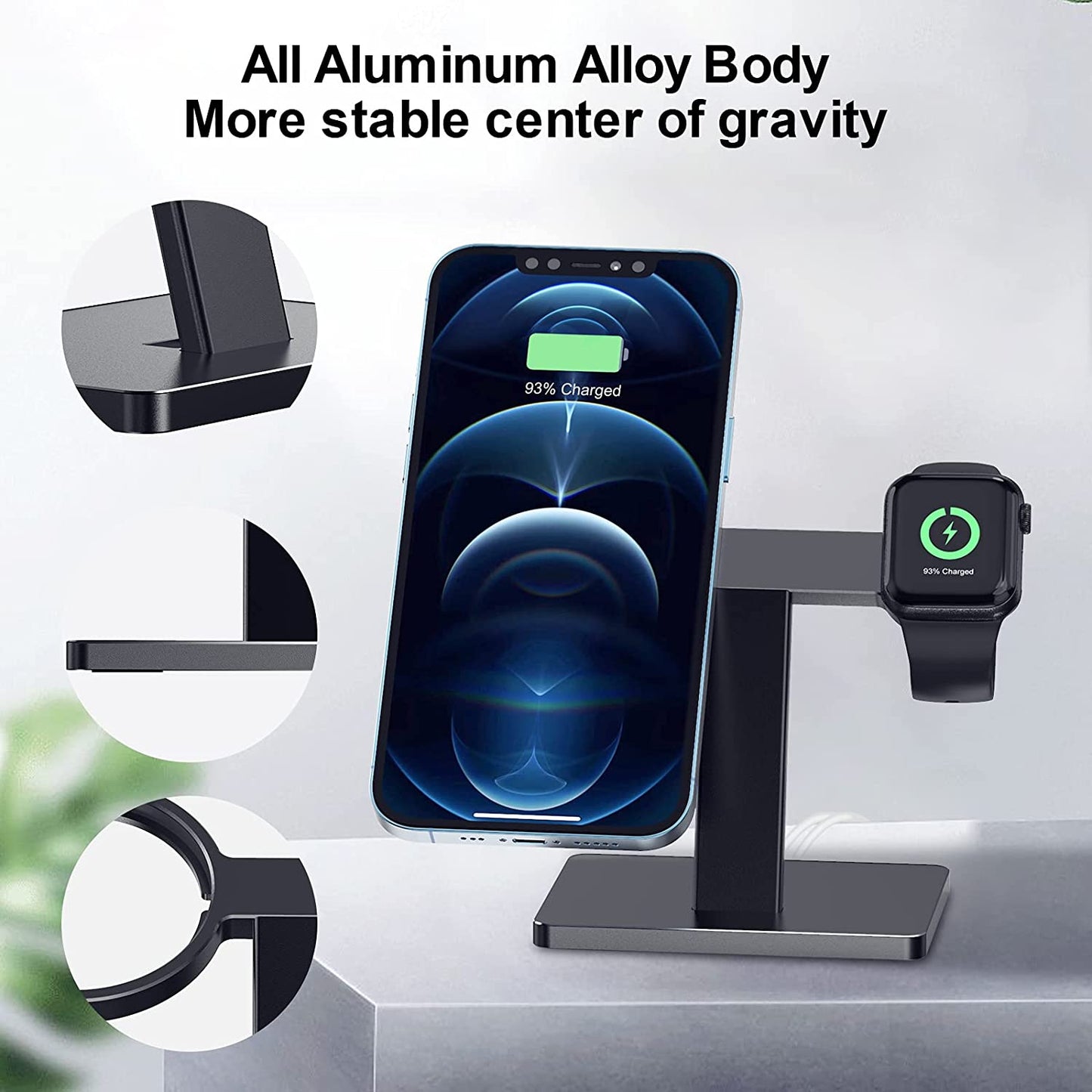 Wireless Charger Stand Aluminum Alloy Phone Holder