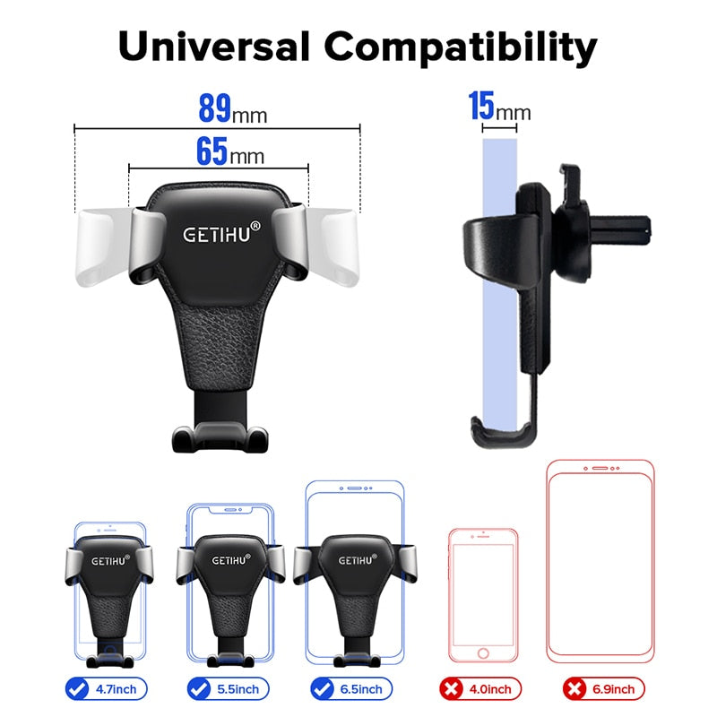 Car Holder For Phone Air Vent Clip Mount Mobile Cell Stand Smartphone GPS Support