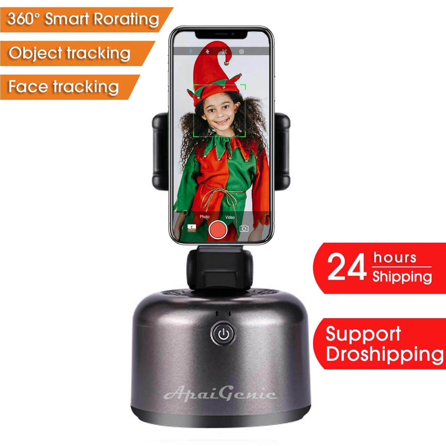 360° Rotation Smart Selfie Stick Auto Face